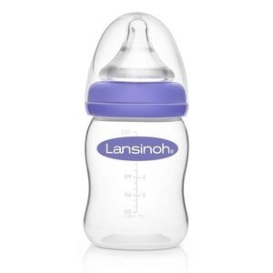 (2) Lansinoh 5oz Baby Anti-Colic Feeding Bottles Purple